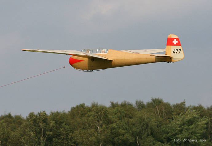 Kranich startet im Schlepp